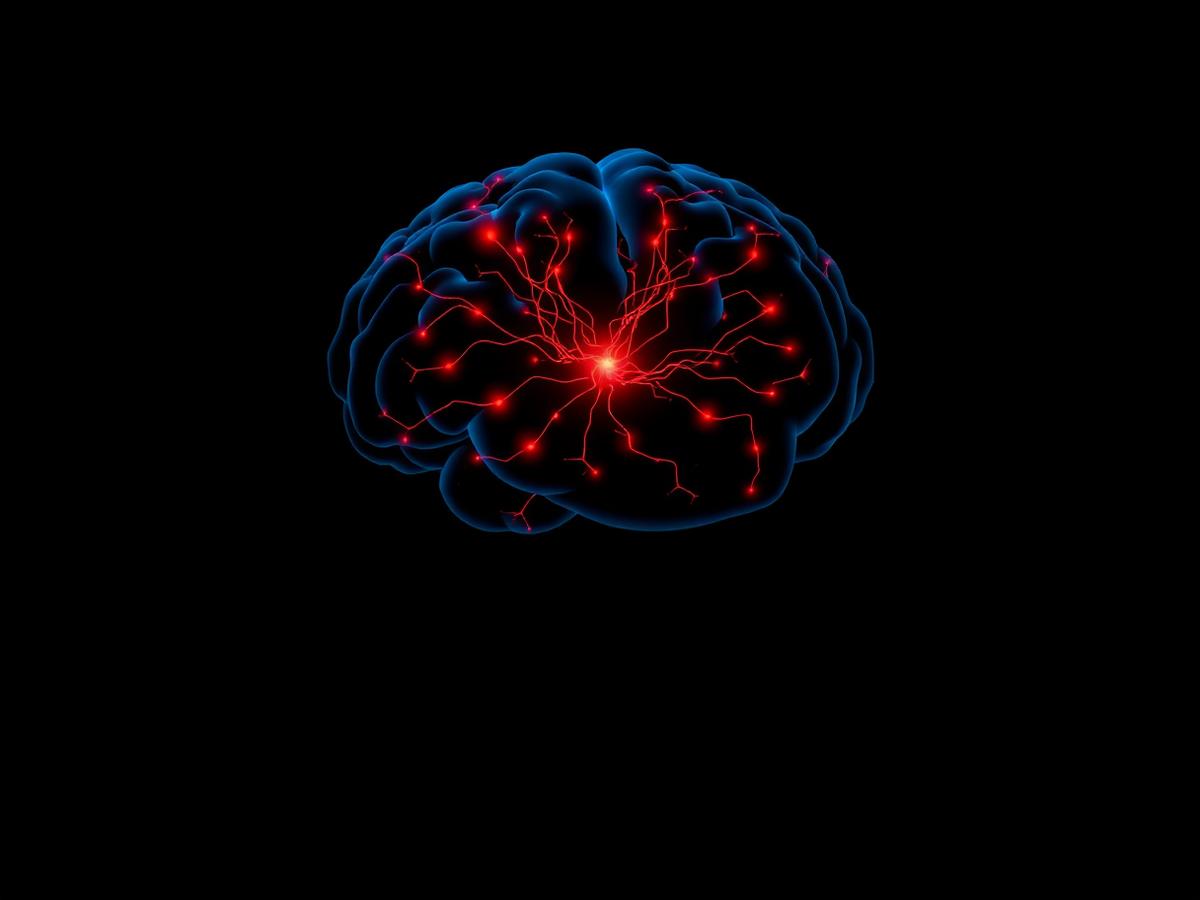 Illustration of neural activity in a brain