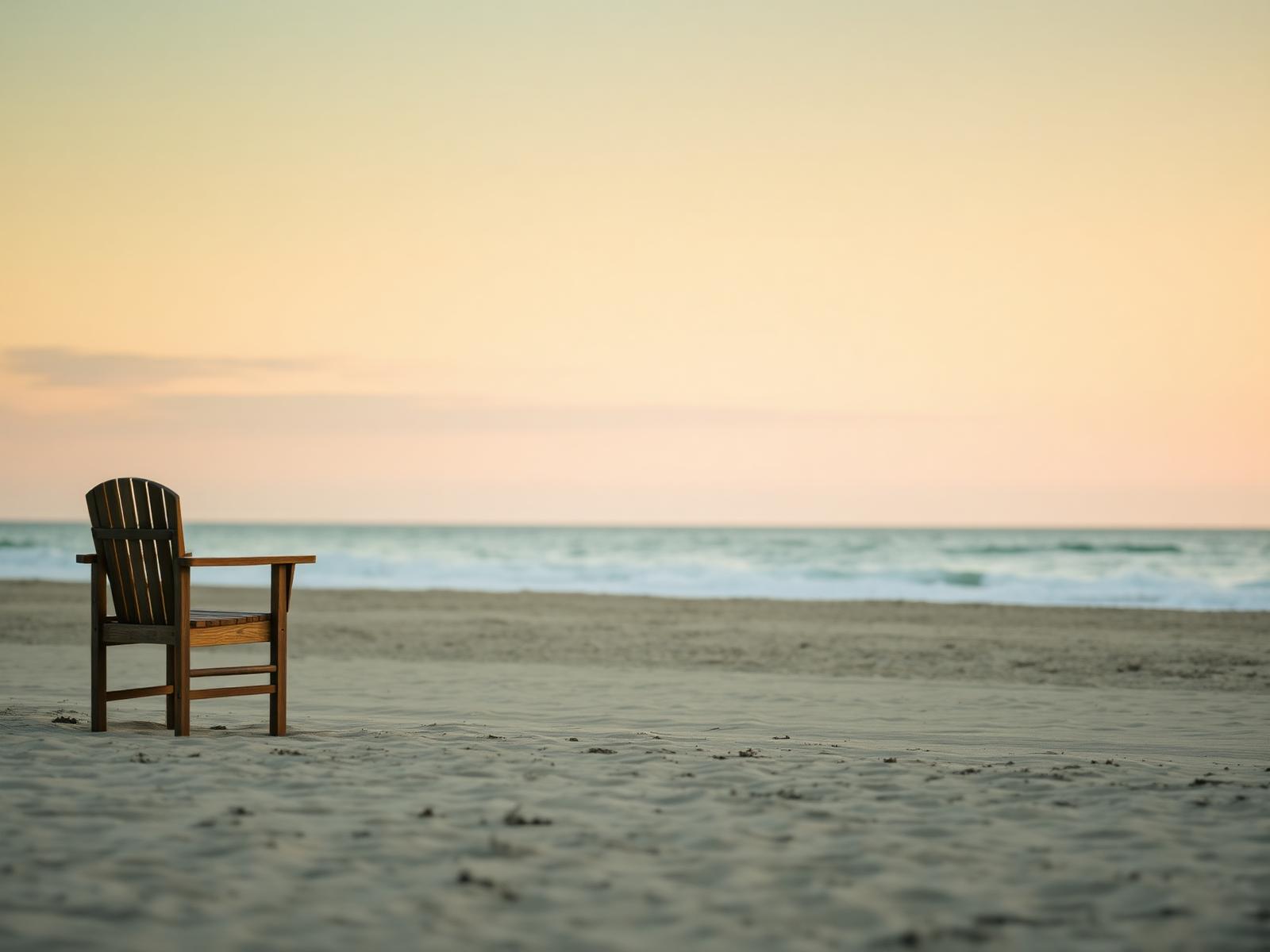 A serene shoreline at dusk