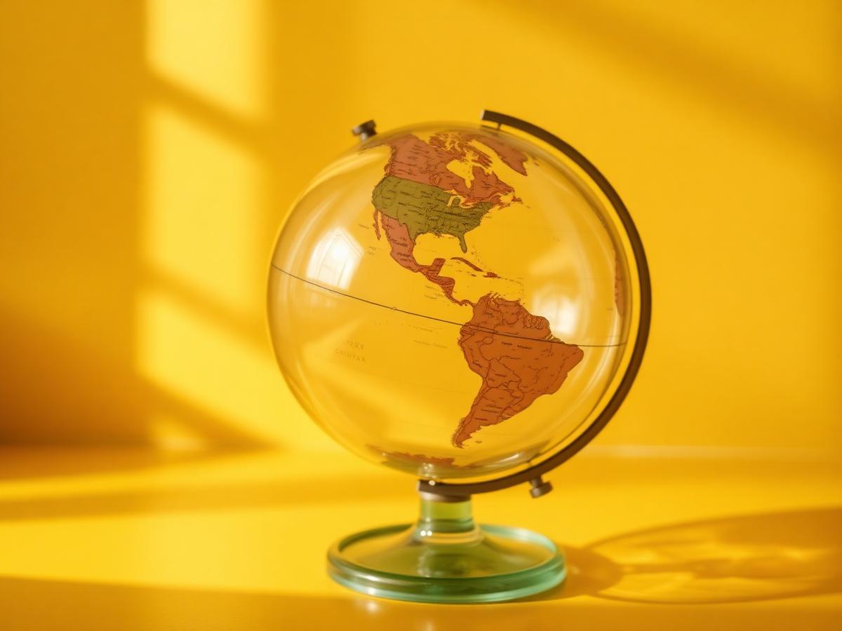 A vintage glass globe in warm light